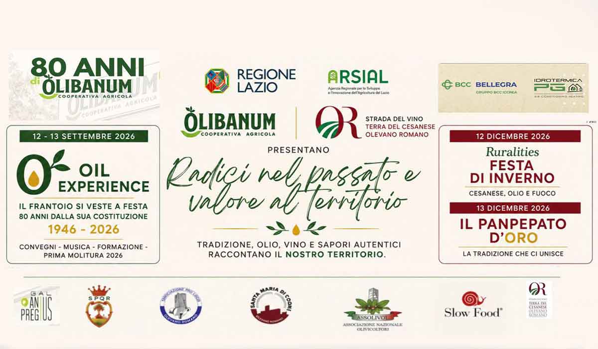 Radici nel passato e valore al territorio: Olevano Romano celebra gli 80 anni della Cooperativa Olibanum e l’eccellenza dell’olio EVO